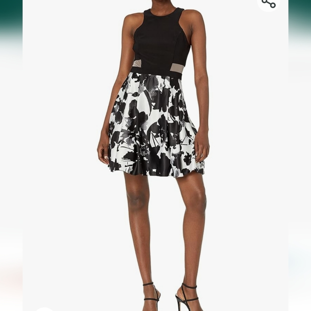 Black and white cocktail dress